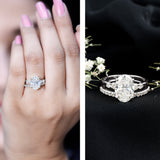 4 Carat Oval Wedding Ring Set with IGI Certified Lab Grown Diamond