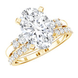 4 Carat Oval Wedding Ring Set with IGI Certified Lab Grown Diamond