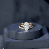 4 Carat Oval Wedding Ring Set with IGI Certified Lab Grown Diamond