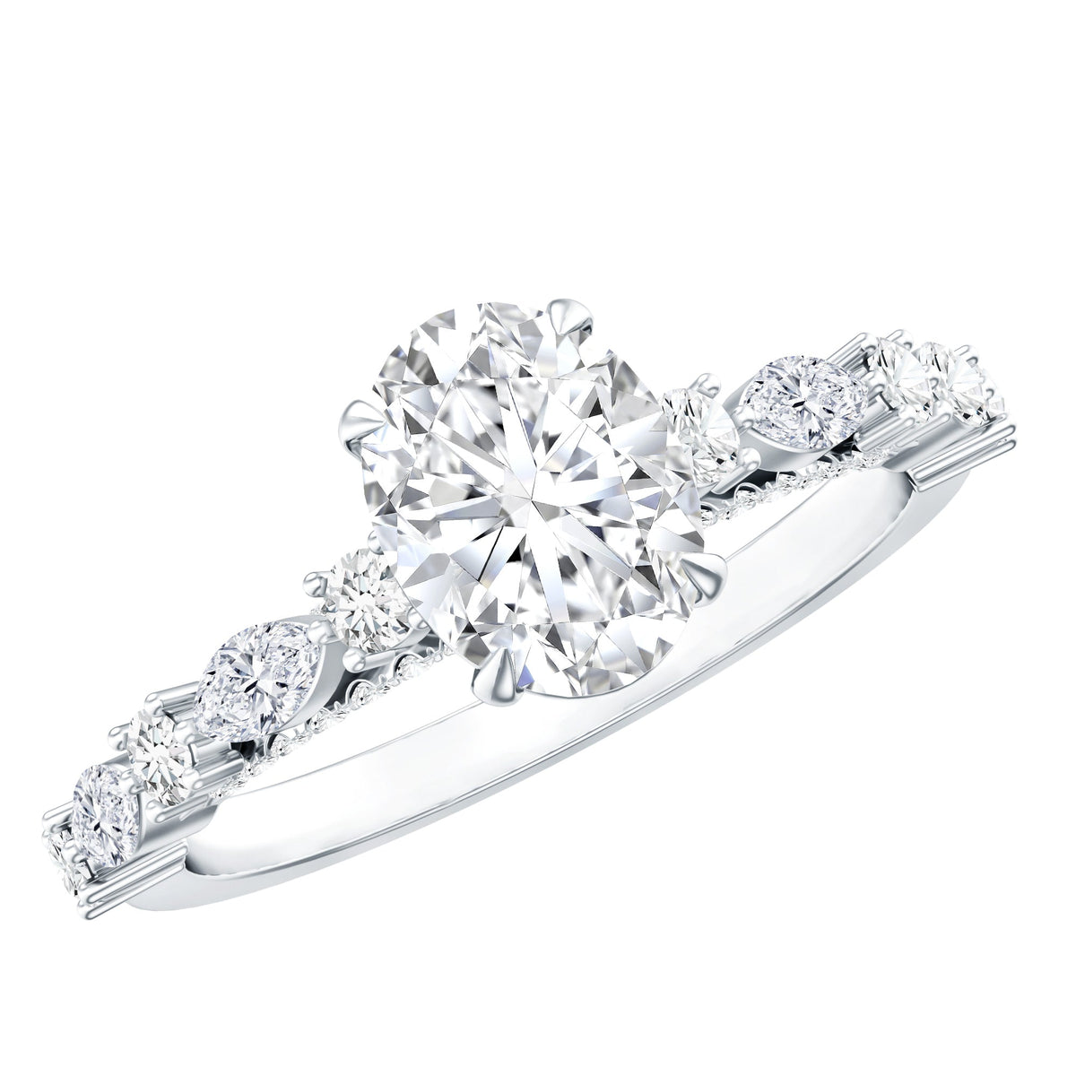 1 Carat IGI Certified Oval Cut Lab Grown Diamond Solitaire Engagement Ring