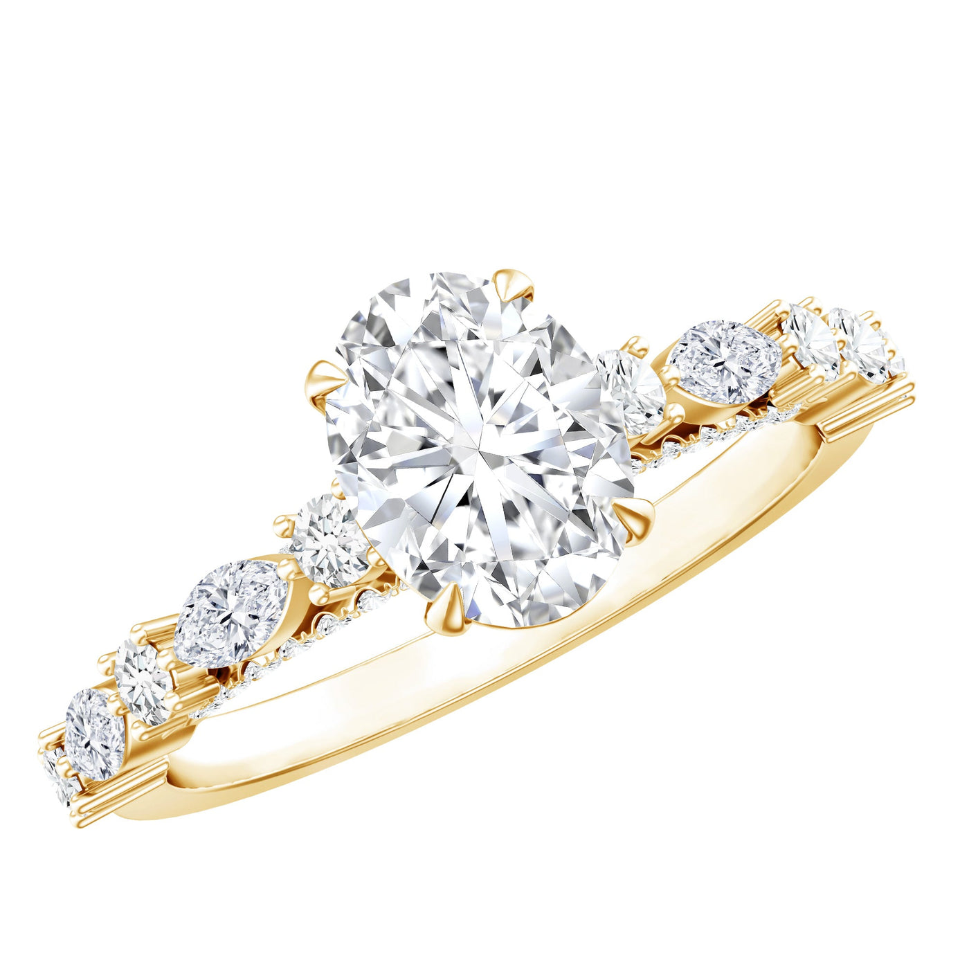 1 Carat IGI Certified Oval Cut Lab Grown Diamond Solitaire Engagement Ring