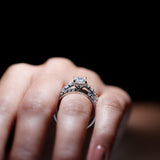 IGI Certified 1 Carat Lab Grown Diamond Princess Cut Engagement Ring with Band