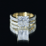 4 Carat IGI Certified Lab Grown Diamond Princess Cut Bridal Ring Set
