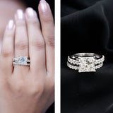 4 Carat IGI Certified Lab Grown Diamond Princess Cut Bridal Ring Set