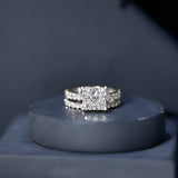 4 Carat IGI Certified Lab Grown Diamond Princess Cut Bridal Ring Set