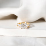 4 Carat IGI Certified Lab Grown Diamond Princess Cut Bridal Ring Set