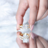 4 Carat IGI Certified Lab Grown Diamond Princess Cut Bridal Ring Set