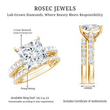 5 Carat IGI Certified Princess Cut Lab Diamond Engagement Ring with Band