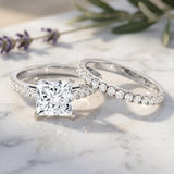 IGI Certified 3 Carat Princess Cut Lab Grown Diamond Wedding Ring Set