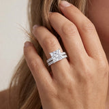 IGI Certified 3 Carat Princess Cut Lab Grown Diamond Wedding Ring Set