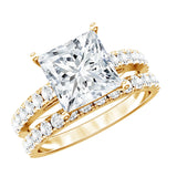 IGI Certified 3 Carat Princess Cut Lab Grown Diamond Wedding Ring Set