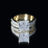 IGI Certified 4 Carat Princess Cut Lab Grown Diamond Engagement Ring With Wedding Band