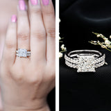 IGI Certified 4 Carat Princess Cut Lab Grown Diamond Engagement Ring With Wedding Band