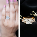 IGI Certified 4 Carat Princess Cut Lab Grown Diamond Engagement Ring With Wedding Band