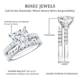 IGI Certified Huge 5 Carat Lab Grown Diamond Engagement Wedding Ring Set