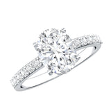 Lab Grown 2 Carat Diamond Oval Engagement Ring with IGI Certificate