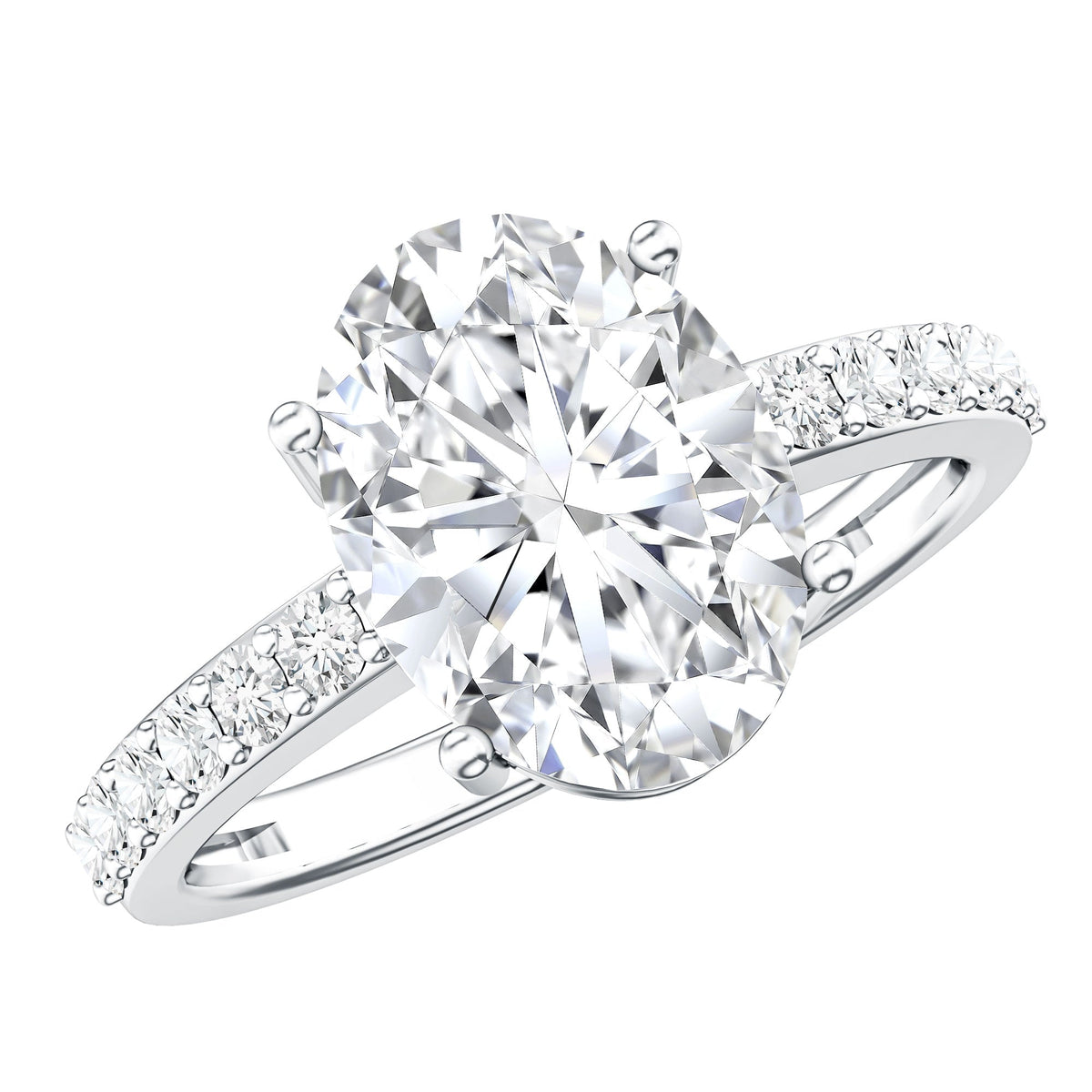 IGI Certified 3 Carat Lab Grown Oval Diamond Engagement Ring for Women