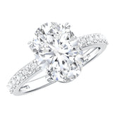 IGI Certified 3 Carat Lab Grown Oval Diamond Engagement Ring for Women