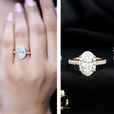 IGI Certified 3 Carat Lab Grown Oval Diamond Engagement Ring for Women