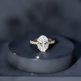 IGI Certified 3 Carat Lab Grown Oval Diamond Engagement Ring for Women