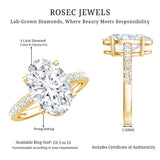 IGI Certified 4 Carat Oval Lab Grown Diamond Huge Engagement Ring