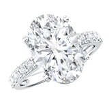 5 Carat Big Lab Grown Diamond Oval Engagement Ring with IGI Certificate