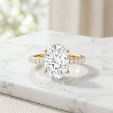 5 Carat Big Lab Grown Diamond Oval Engagement Ring with IGI Certificate