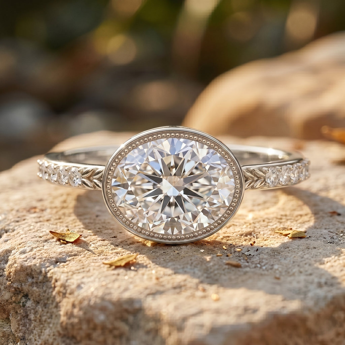 IGI Certified Lab Diamond Engagement Ring with 2 Carat Oval