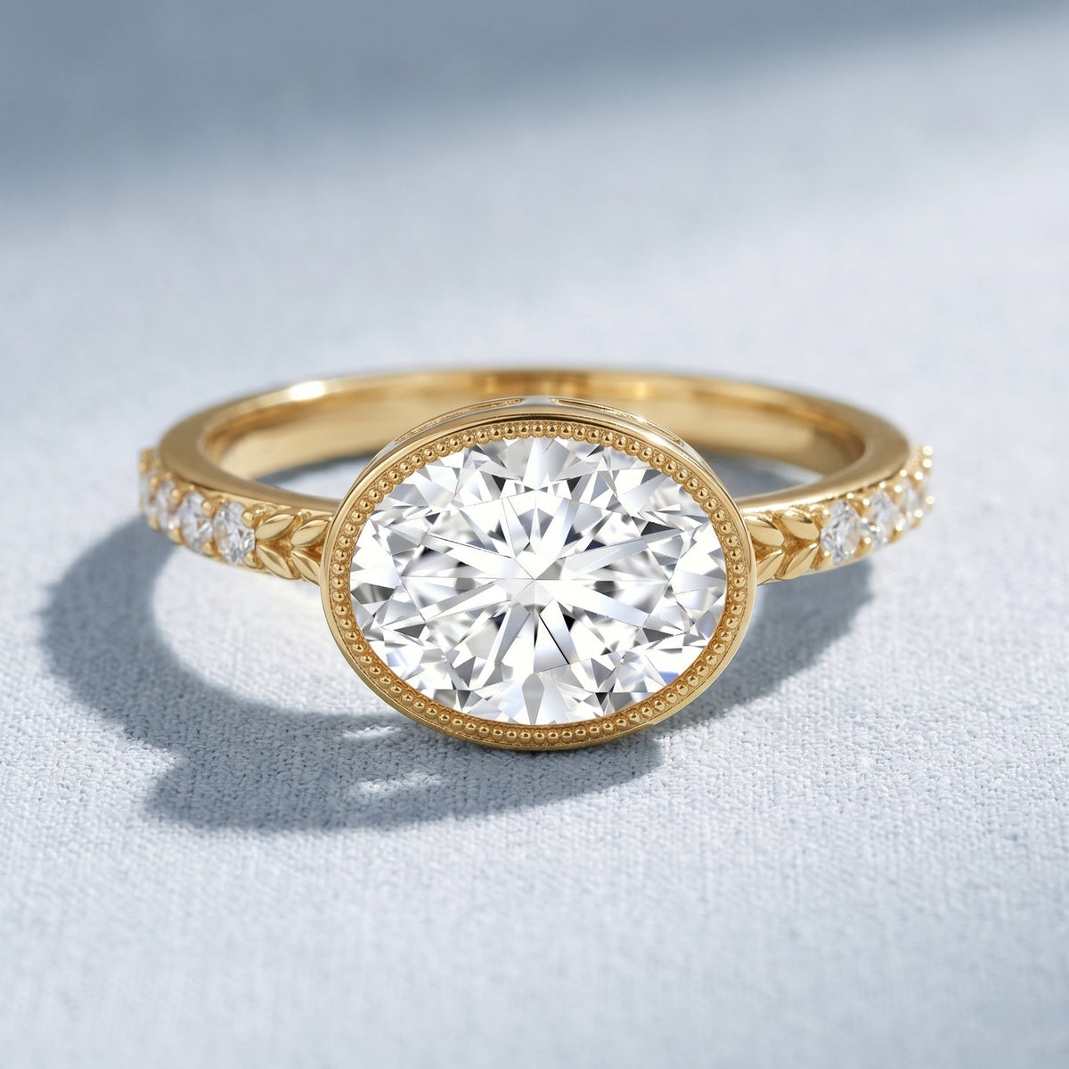IGI Certified Lab Diamond Engagement Ring with 2 Carat Oval