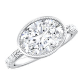 3 Carat Big Lab Grown Diamond Bezel Set Engagement Ring with IGI Certificate