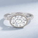 3 Carat Big Lab Grown Diamond Bezel Set Engagement Ring with IGI Certificate