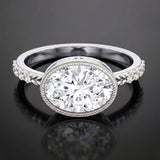 3 Carat Big Lab Grown Diamond Bezel Set Engagement Ring with IGI Certificate
