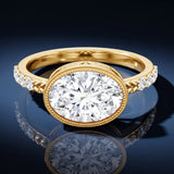 3 Carat Big Lab Grown Diamond Bezel Set Engagement Ring with IGI Certificate