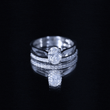 IGI Certified Lab Grown Diamond Oval Engagement Ring with Wedding Band