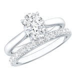 IGI Certified Lab Grown Diamond Oval Engagement Ring with Wedding Band