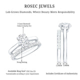 IGI Certified Lab Grown Diamond Oval Engagement Ring with Wedding Band