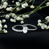 IGI Certified Lab Grown Diamond Oval Engagement Ring with Wedding Band