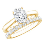IGI Certified Lab Grown Diamond Oval Engagement Ring with Wedding Band