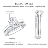 IGI Certified 2 Carat Oval Lab Grown Diamond Bridal Ring Set of 2