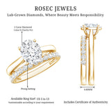 IGI Certified 2 Carat Oval Lab Grown Diamond Bridal Ring Set of 2