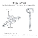IGI Certified 2 Carat Lab Grown Diamond Oval Engagement Ring with Spaced Accent