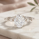 IGI Certified 2 Carat Lab Grown Diamond Oval Engagement Ring with Spaced Accent