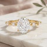 IGI Certified 2 Carat Lab Grown Diamond Oval Engagement Ring with Spaced Accent