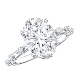 3 Carat Oval Lab Grown Diamond Solitaire Engagement Ring with IGI Certificate