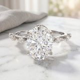 3 Carat Oval Lab Grown Diamond Solitaire Engagement Ring with IGI Certificate