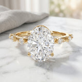 3 Carat Oval Lab Grown Diamond Solitaire Engagement Ring with IGI Certificate