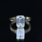 IGI Certified Emerald Cut Lab Grown Diamond 3 Carat Engagement Ring