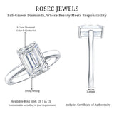 IGI Certified Emerald Cut Lab Grown Diamond 3 Carat Engagement Ring