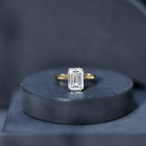IGI Certified Emerald Cut Lab Grown Diamond 3 Carat Engagement Ring