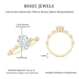 IGI Certified 1 Carat Oval Lab Grown Diamond Engagement Ring with Spaced Accent